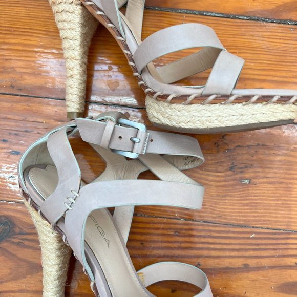 Via Spiga Beige Leather Espadrille Platform Sandal size 5 Never worn - Picture 3 of 8